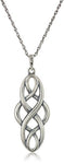 Oxidized Sterling Silver Celtic Knot Pendant Necklace, Gray, 18 Inch