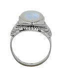 YoTreasure Rainbow Moonstone Ring 925 Sterling Silver Jewelry