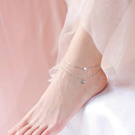 Anklet for Women S925 Sterling Silver Adjustable Foot Beaded Heart Elephant Ankle Bracelet Anklets Jewelry