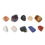 Crystal Quartz,1/2 lb 10-Stone Mix:Red Crystal.Amethyst,Red&Green Gem,Yellow Agate,Tiger's Eye,Turquoise,Rose Quartz,Green Olives,Lapis Lazuli,Red Agate, Raw Natural Crystals for Cabbing