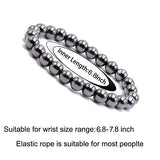 Byson 4 Pcs/Set Black Hematite 8mm Ball Bead Magnetic Therapy Bracelet Magnet Stone Bracelet Relieve Arthritis Headache Stress Relieving Magnet Bracelet Jewelry Anxiety Relief for Carpel Tunne