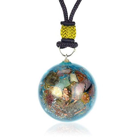 New Orgone Necklace for Ultimate Protection | Multi Tourmaline Orgonite Pendant for EMF Protection – Anxiety – Unconditional Love – Healing Crystal Chakra Jewelry - Healing Stone Pendant