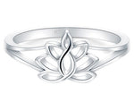 BORUO 925 Sterling Silver Ring, Lotus Flower Yoga High Polish Plain Dome Tarnish Resistant Comfort Fit Wedding Band 2mm Ring Size 6