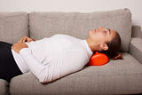 Kanjo Acupressure Neck Pain Relief Cushion - High Density Memory Foam Core - Neck Cushion and Neck Traction Device - Relieves Neck Pain and Shoulder Pain (Orange)