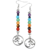 SUNYIK 7 Color Stone Dangle Earrings for Women,with Root Chakra