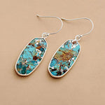 Turquoise Earrings for Women Fashion Jewelry (Silver)