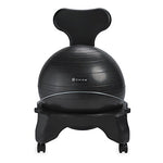 Gaiam Classic Balance Ball Chair – Exercise Stability Yoga Ball Premium Ergonomic Chair for Home and Office Desk with Air Pump, Exercise Guide and Satisfaction Guarantee, Charcoal