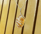 Citrine Gemstone Pendant Necklace - Natural Crystal Healing | Stone of Joy, Wealth and Abundance| Energizes Solar Plexus and Navel Chakras| Jewelry for Men & Women