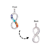 Pandahall 1PCS 7 Chakras Natural Quartz Gemstones Beads Pendant Healing Point Chakra Reiki - Infinity Style