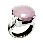 55Carat Genuine Rose Quartz 925 Silver Ring for Women Chakra Healing Cushion Bezel Style Size 5,6,7,8,9,10,11,12