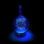 Essential Oil Diffuser Aromatherapy Diffusers for Therapeutic Oils - Ultrasonic 3D Glass Vase Cover & LED Light Display - Cool MIst Aroma Therapy Colorful Nightlight Humidifier Waterless Shut Off