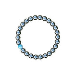Believe London Mens Womens Hematite Magnetic Therapy Bracelet | Strong Stretch | Precious Natural Stones Healing Blue Cat Eye (8 Inch)