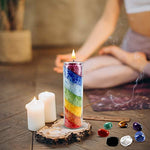 vuUUuv Private Zen Garden Set of Wooden Yoga Meditation with Chakra Stone, Meditation Yoga Accessories, and Incense Pad,It is Suitable for Home or Meditation (9.8in9.8in, Multicolour)