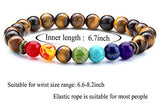 Doitory Men Women 8mm Lava Rock 7 Chakra Essential Oil Charms Bracelet Gifts for Friends Elastic Natural Stone Yoga Beads Bracelet Bangle-21001