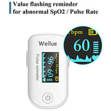 Wellue Pulse Oximeter Fingertip Blood Oxygen Saturation Monitor with Batteries & Lanyard for Wellness Use FS20F Bluetooth