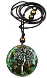 ORGONITE Necklace, Tree of Life, EMF-Protection energy generator - Contains quartz, crystals, malachite, tiger eye, resin, metals-daily use-yoga meditation, handmade, Arte Orgones