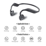 Bone Conduction Headphones Bluetooth V5.0 - Vidonn F1 Sports Open Ear Wireless Headset Sweatproof w/Mic - for Cycling Running Driving Gym - Grey