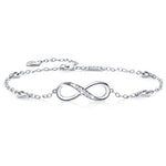 Billie Bijoux Womens 925 Sterling Silver Infinity Endless Love Symbol Charm Adjustable Anklet Bracelet, Large Bracelet, Gift for Mother's Day (A- Silver)