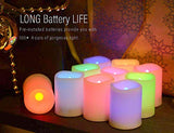 Colored Flameless Candles with Timer and Remote Control - SWEETIME Color Changing Led Tea Lights Candles, Battery Operated Votive Candles for Valentine Day, Easter Party Decor,1.5"x 2",Set of 10.