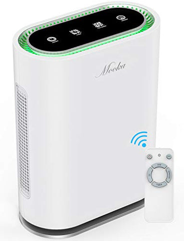 MOOKA True HEPA+ Smart Air Purifier, Room up to 540ft², 6-Point , Auto Mode,Eliminator for Allergies and Pets, UV Sterilizer & Ionizer, Air Cleaner for Office & Home, Rid of Mold, Smoke, Odor