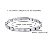Feraco Magnetic Bracelet for Women Arthritis Pain Relief Sleek Stainless Steel 3500 Gauss Strong Magnet Therapy Bracelets, Silver