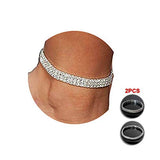 NewChiChi 2PCS Twinkle Diamond Anklet Elastic Bling Shining Foot Jewelry Bracelet Bridal Summer Jewelry