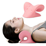 Neck and Shoulder Relaxer, Cervical Traction Device for TMJ Pain Relief and Cervical Spine Alignment, Chiropractic Pillow, Neck Stretcher(Pink)