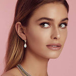 Swarovski Crystal Teardrop Leverback Dangle Earrings for Women Fashion 14K Gold Plated Hypoallergenic Jewelry (Aurora Borealis)