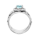 Silpada 'Best Buds' 1 1/2 ct Blue Cubic Zirconia Ring in Sterling Silver, Size 6
