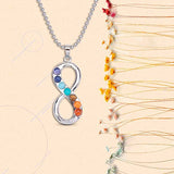 Pandahall 1PCS 7 Chakras Natural Quartz Gemstones Beads Pendant Healing Point Chakra Reiki - Infinity Style