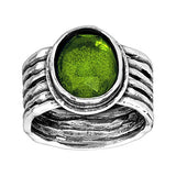 Silpada 'Daintree' 5 ct Natural Green Quartz Ribbed Ring in Sterling Silver