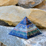 New Orgone Pyramid for Healing Heart | Black Tourmaline | Lapis Lazuli | Amazonite | Green Jade Orgonite Pyramid for EMF Protection - Crystal Chakra Stone Pyramid