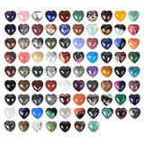 JUST IN STONES Assorted Gemstone Mini 20mm Puffy Heart Healing Crystal Pocket Stone Rock Collection Box (Pack of 24)