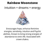 New Inspirational Orgonite Pyramid for Success | Rainbow Moonstone Orgone Pyramid for Anti-stress - Calmness – Growth – Strength – Healing Crystal Gemstone Pyramid