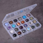 JUST IN STONES Assorted Gemstone Mini 20mm Puffy Heart Healing Crystal Pocket Stone Rock Collection Box (Pack of 24)