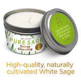 MAGNIFICENT101 Pure White Sage Smudge Candle for House Energy Cleansing, Banishes Negative Energy I Purification and Chakra Healing - Natural Soy Wax Tin Candle (Pure White Sage, 6 oz)