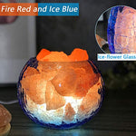 V.C.Formark USB Himalayan Salt Lamp, Release Negative Ion Purifying Air, Visual Impact of Ice and Fire, Adjustable LED Modes Salt Rock Lamp, Used for Desk, Bedroom, Living Room and Gift