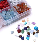 2000 Pcs Chip Gemstone Beads DIY Jewelry Making, Healing Engry Crystals Polishing Crushed Irregular Shaped Beads with Box (15 Materials)