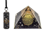 Orgone Pendant Pyramid with Black Tourmaline Crystals and Healing Stones for Meditation Emf Protection - Healing Crystal necklace - Orgone Energy Generator Crystal Necklace Pyramid Combo for Women