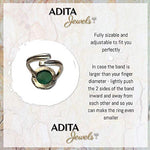 925 Sterling Silver Natural Malachite Ring - Vintage Style May Taurus Birthstone Green Gemstone Sizable Ring - Classic Handmade Jewelry Gift For Her - Adjustable Elegant Boho Ring - Gift For Women