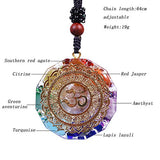 HYH 2PCS Orgonite Pendant Sri Yantra Necklace ，Chakra Healing Energy Necklace ，Multi-Color Healing Energy Necklace Meditation Pendant (B)