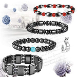 LOLIAS 8Pcs Hematite Bracelet for Men Women Reiki Healing Bangle Bracelet Magnetic Tiger Eye Bracelets