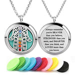 7 Chakra Aromatherapy Essential Oil Diffuser Necklace Stainless Steel Locket lnspirational Pendant