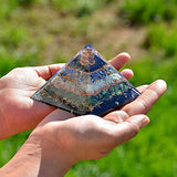 New Orgone Pyramid for Healing Heart | Black Tourmaline | Lapis Lazuli | Amazonite | Green Jade Orgonite Pyramid for EMF Protection - Crystal Chakra Stone Pyramid