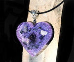 Shungite Orgonite Necklace Crystal Heart Pendant Amethyst Tanzanite Rose Quartz Black Tourmaline Healing Crystals for EMF Protection Violet Flame Orgone Generator