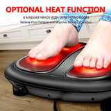 Medcursor Shiatsu Foot Massager with Built-in Soothing Heat Function, Electric Deep Kneading Foot Massage Machine, Muscle Pain Relief, Home and Office Use, Black