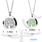 RoyAroma 2PCS Aromatherapy Essential Oil Diffuser Necklace Two Patterns Pendant Locket Jewelry,23.6"Adjustable Chain Stainless Steel Perfume Necklace