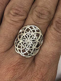 Dabble Seed of Life Ring Sterling Silver 925 Sacred Geometry Flower of Life Yoga Jewelry (10)
