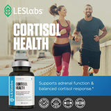 LES Labs Cortisol Health, Adrenal Support Supplement for Stress Relief, Balanced Cortisol Response & Adrenal Fatigue with Phosphatidylserine & Ashwagandha, 60 Capsules