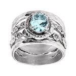 Silpada 'Best Buds' 1 1/2 ct Blue Cubic Zirconia Ring in Sterling Silver, Size 6